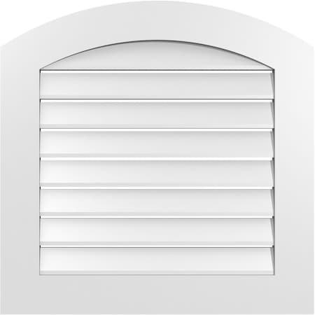 Ekena Millwork Arch Top Surface Mount PVC Gable Vent: Non-Functional, w/ 3-1/2"W x 1"P Standard Frame, 26"W x 42"H GVPAR26X4201SN